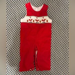 Delaney Smocked Santa Corduroy Longall